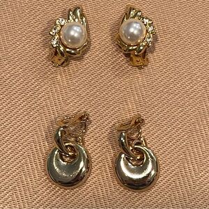 2 Pairs Costume Jewelry Clip On Earings